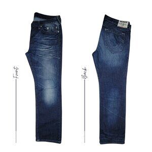 MEN JEANS TRUE RELIGION DARK BLUE STRAIGHT JEANS